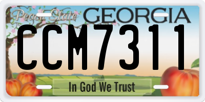 GA license plate CCM7311
