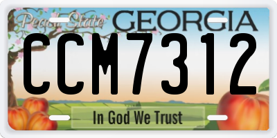 GA license plate CCM7312