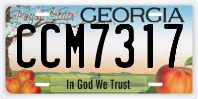 GA license plate CCM7317