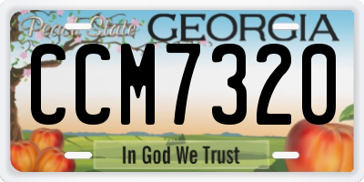 GA license plate CCM7320