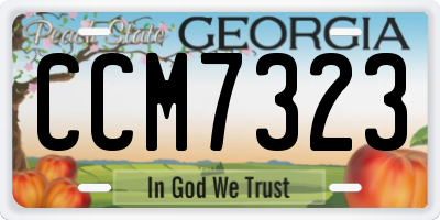 GA license plate CCM7323