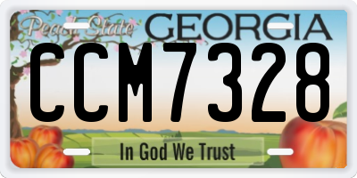 GA license plate CCM7328