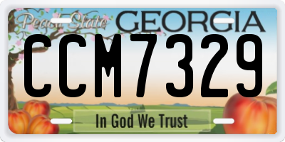 GA license plate CCM7329