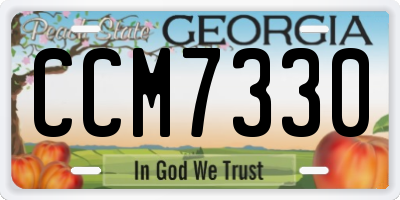 GA license plate CCM7330