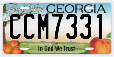 GA license plate CCM7331
