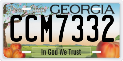 GA license plate CCM7332