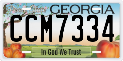 GA license plate CCM7334