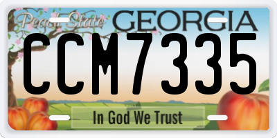 GA license plate CCM7335