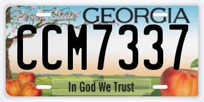 GA license plate CCM7337