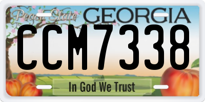 GA license plate CCM7338