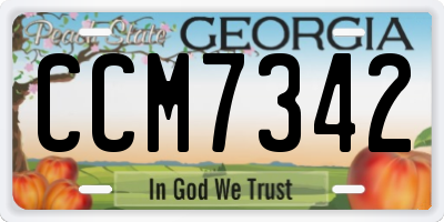 GA license plate CCM7342