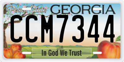 GA license plate CCM7344