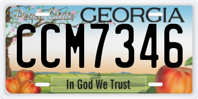 GA license plate CCM7346