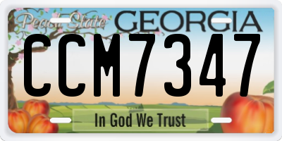 GA license plate CCM7347