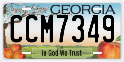 GA license plate CCM7349