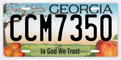 GA license plate CCM7350