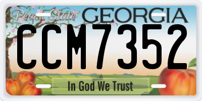 GA license plate CCM7352