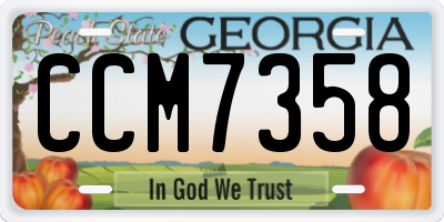 GA license plate CCM7358