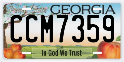 GA license plate CCM7359