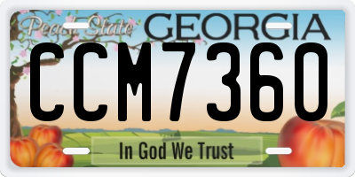GA license plate CCM7360