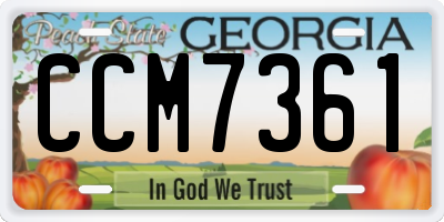 GA license plate CCM7361