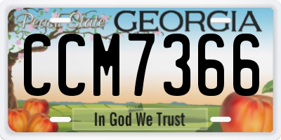 GA license plate CCM7366