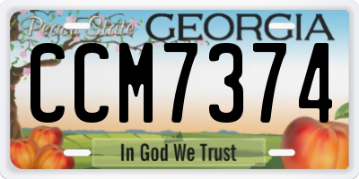 GA license plate CCM7374