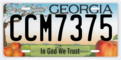 GA license plate CCM7375