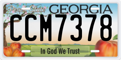 GA license plate CCM7378