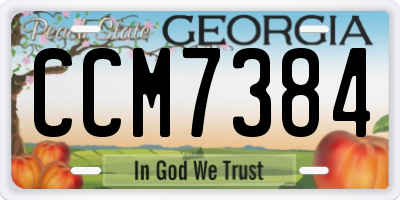 GA license plate CCM7384