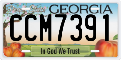 GA license plate CCM7391