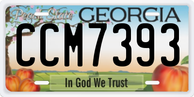GA license plate CCM7393