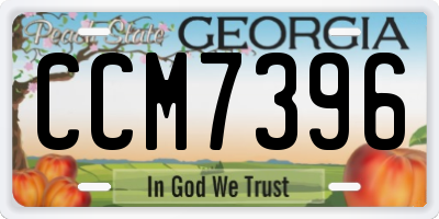 GA license plate CCM7396