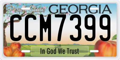 GA license plate CCM7399