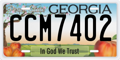 GA license plate CCM7402