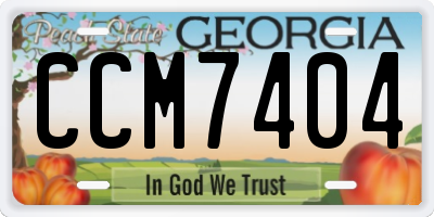 GA license plate CCM7404
