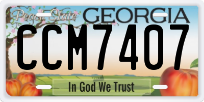 GA license plate CCM7407