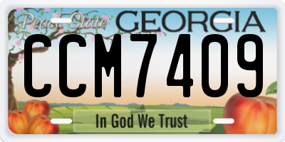 GA license plate CCM7409