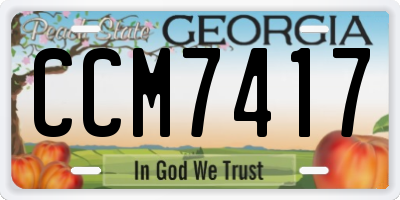 GA license plate CCM7417