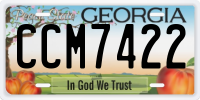 GA license plate CCM7422