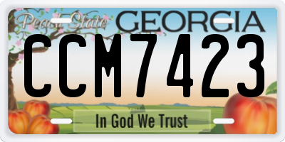 GA license plate CCM7423