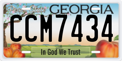 GA license plate CCM7434