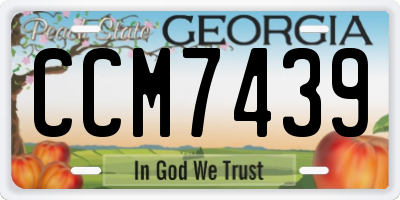 GA license plate CCM7439