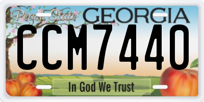 GA license plate CCM7440