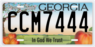 GA license plate CCM7444