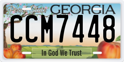 GA license plate CCM7448