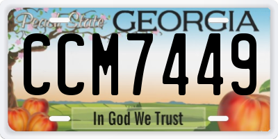 GA license plate CCM7449