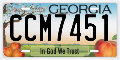 GA license plate CCM7451