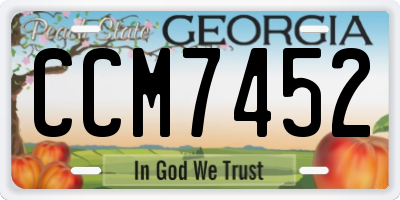 GA license plate CCM7452