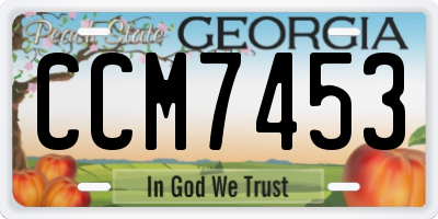 GA license plate CCM7453
